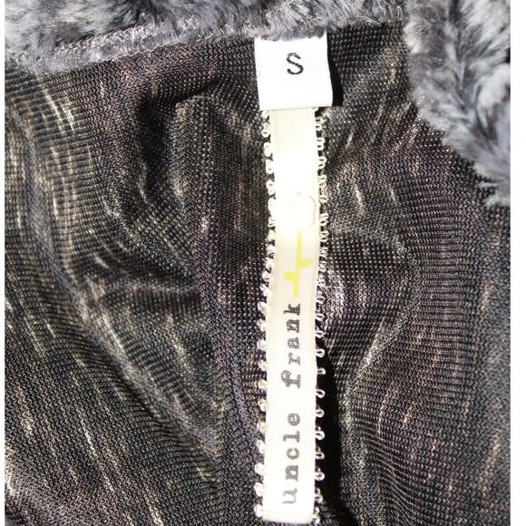 Uncle Frank Faux Fur Vest Gray Leopard Beaded Long Women Small - Picture 5 of 5